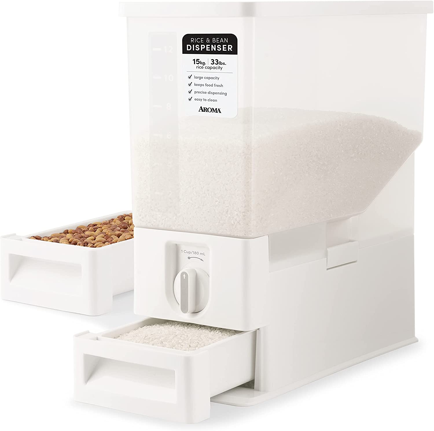 Aroma Housewares 33 lbs Rice & Bean Dispenser